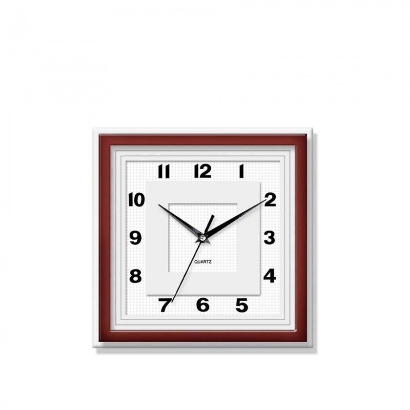Relgio Parede Timemark Quadrado Castanho 30X30cm