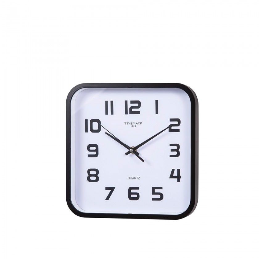 Relgio Parede Timemark Quadrado Sortido Branco / Preto 25X25cm