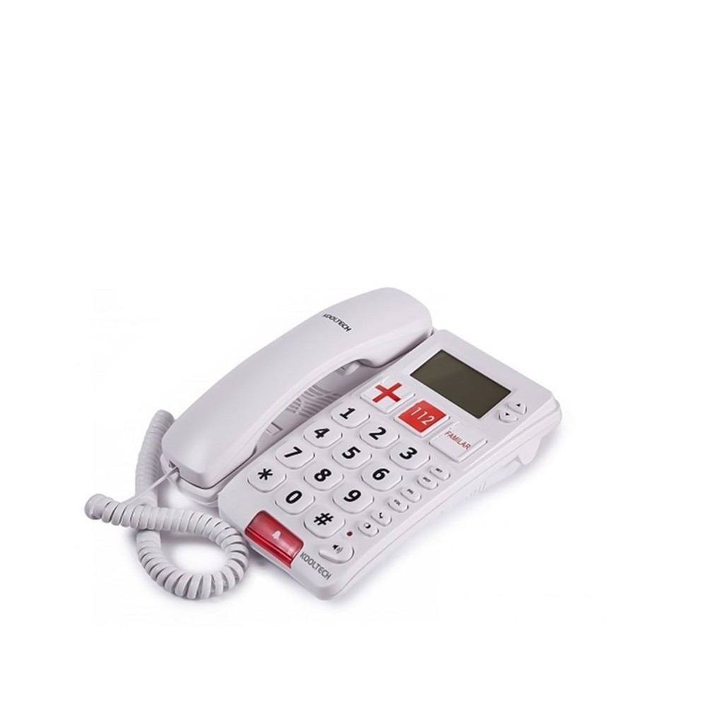 Telefone Fixo Pl�stico Kooltech Branco 21.5X22X7cm