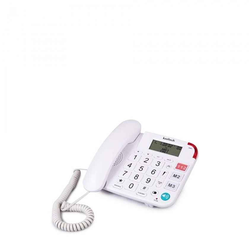 Telefone Fixo Plstico Kooltech Branco 20X20X6.5cm