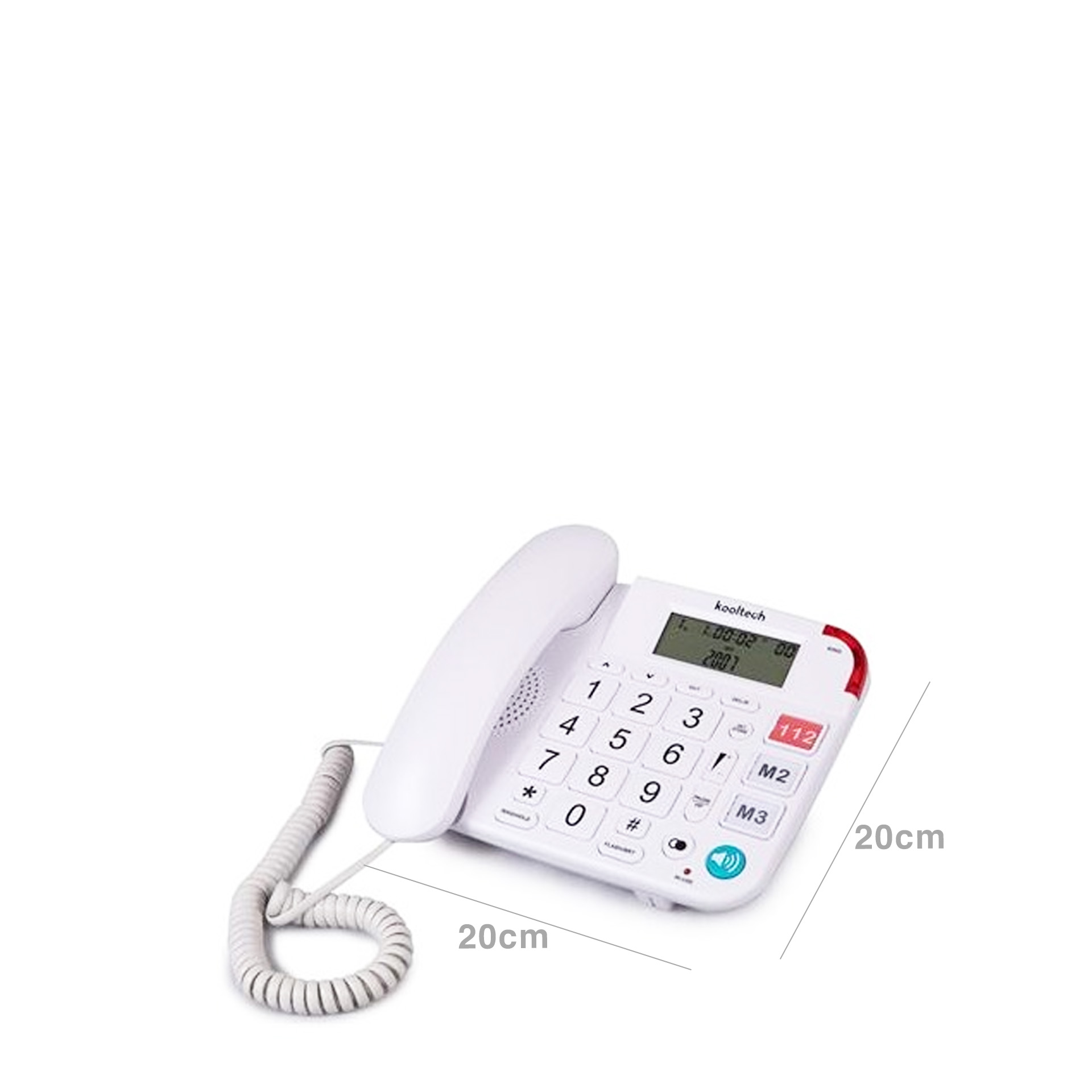 Telefone Fixo Plástico Kooltech Branco 20X20X6.5cm