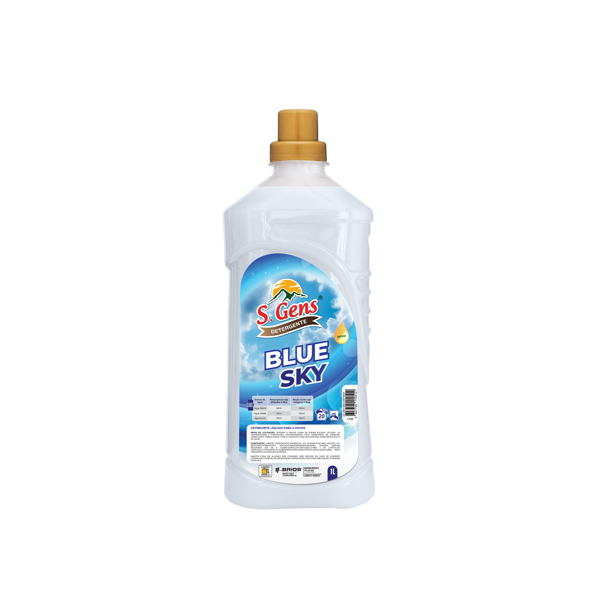 Detergente Roupa S. Gens Blue Sky 20 Doses 1L