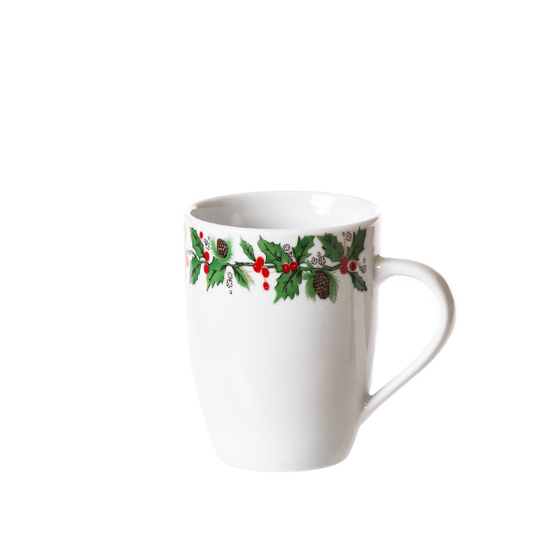 Caneca Porcelana Azevinhos 300ml 8X11X10.5cm