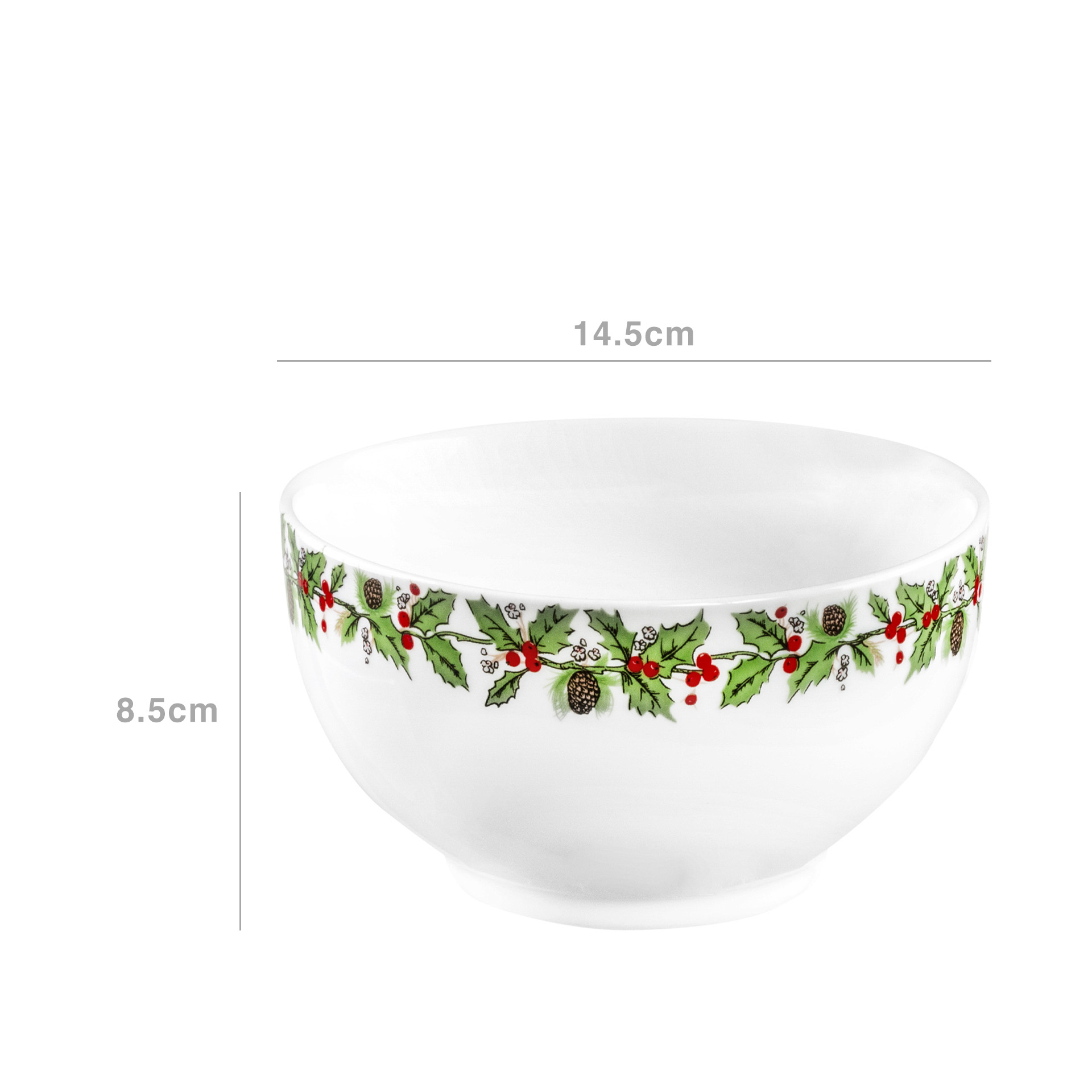 Tigela Porcelana Azevinho Redondo 14.5X8.5cm