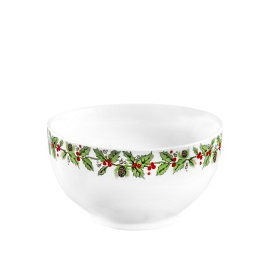 Tigela Porcelana Azevinho Redondo