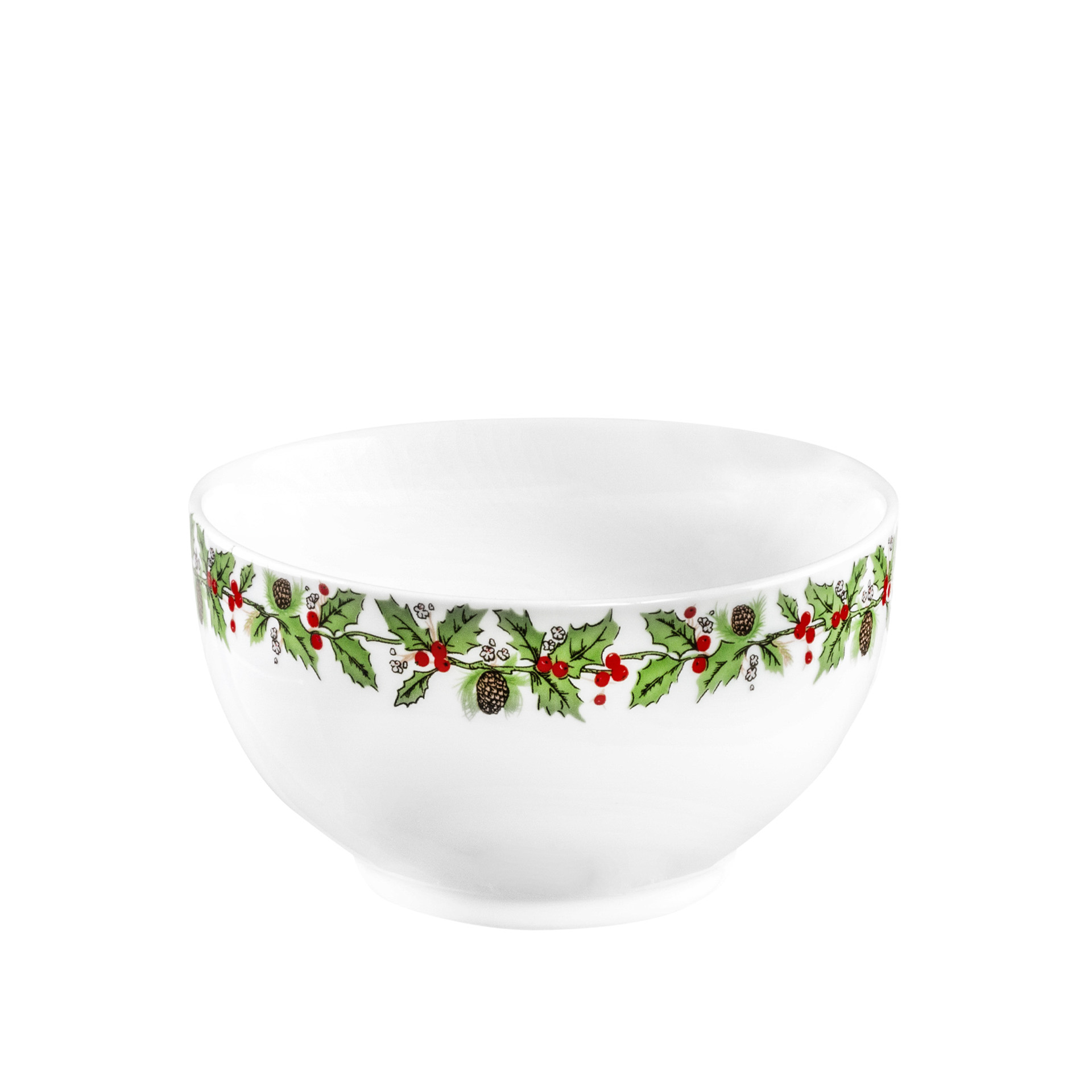 Tigela Porcelana Azevinho Redondo