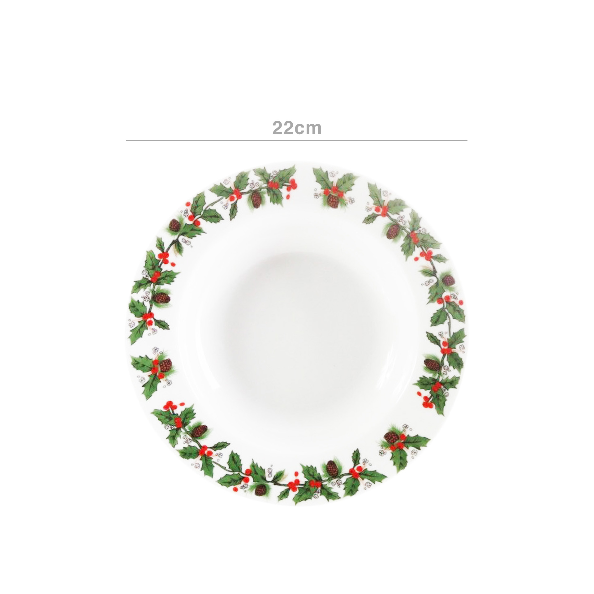 Prato Porcelana Azevinho Sopa Redondo 22cm