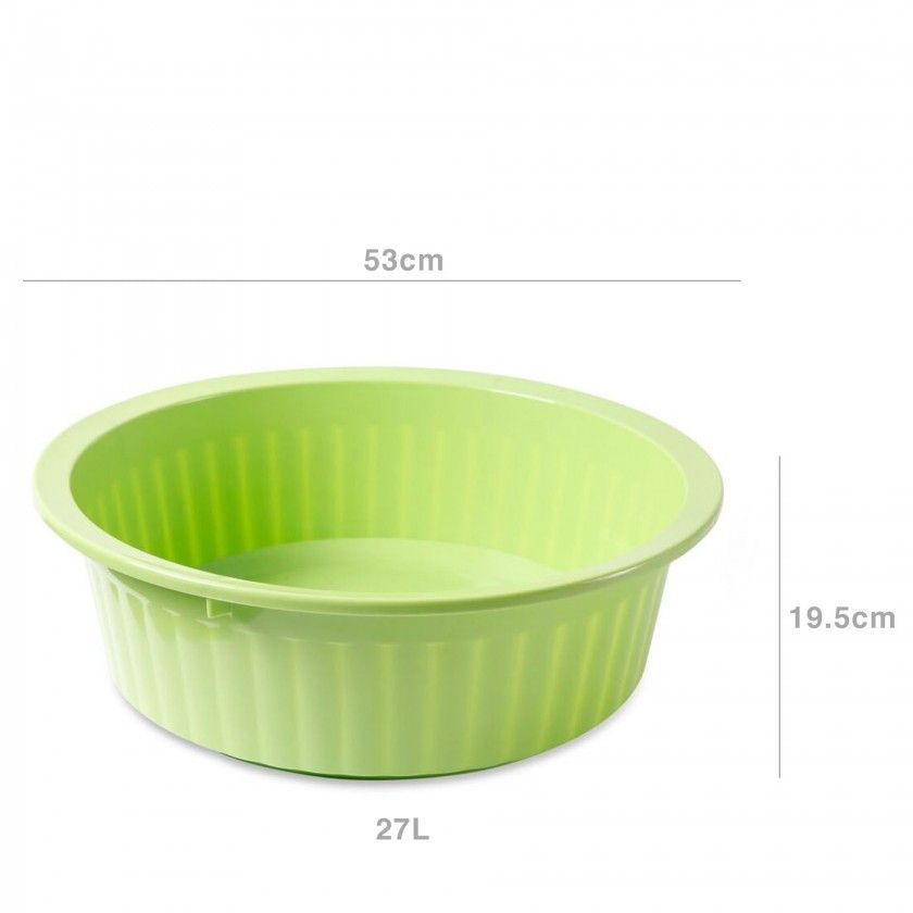 Bacia Plástica Redonda Verde 27l 53X19.5cm Bacia Plástica Redonda Verde 27l 53X19.5cm
