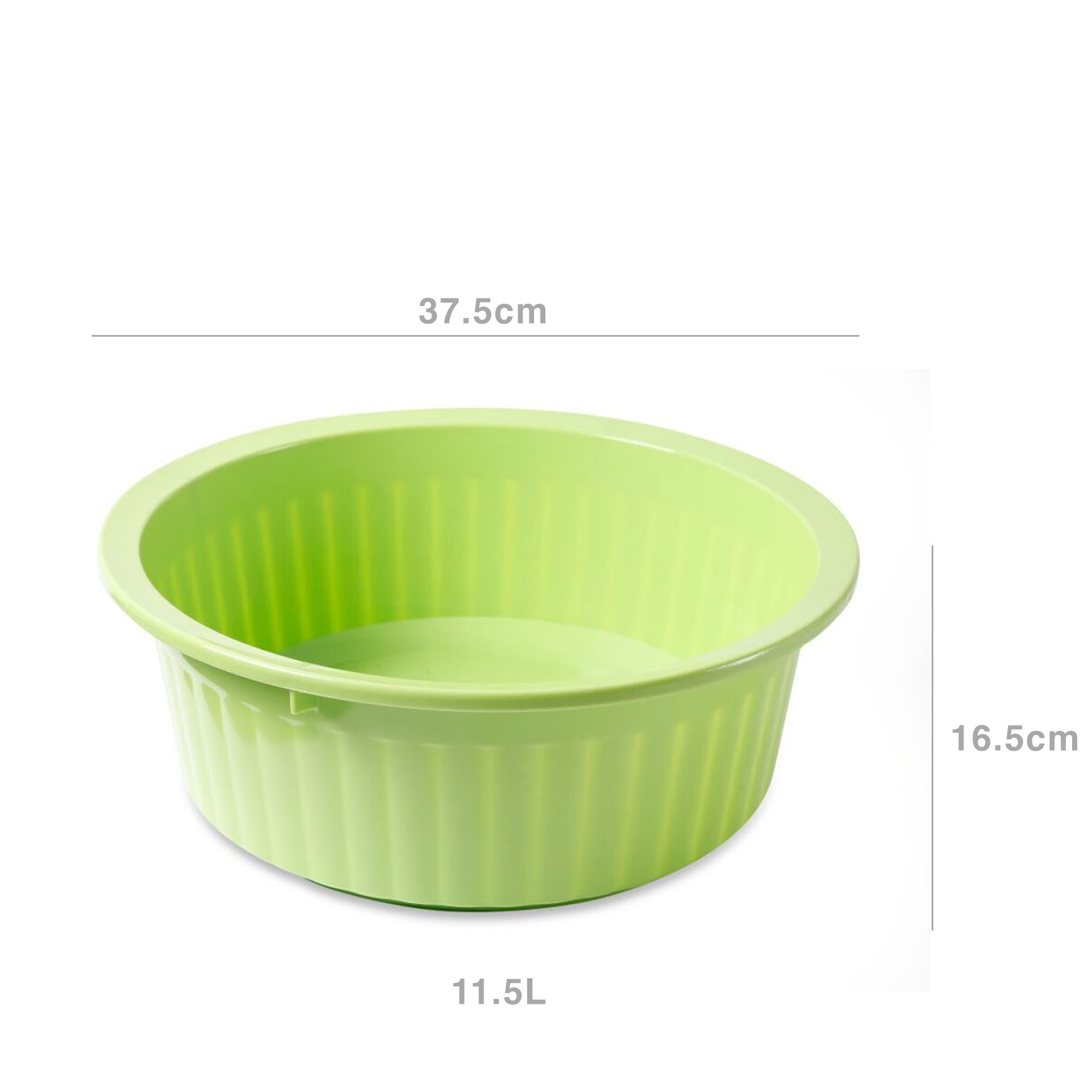 Bacia Plástica Redonda Verde 11.5l 37.5X16.5cm
