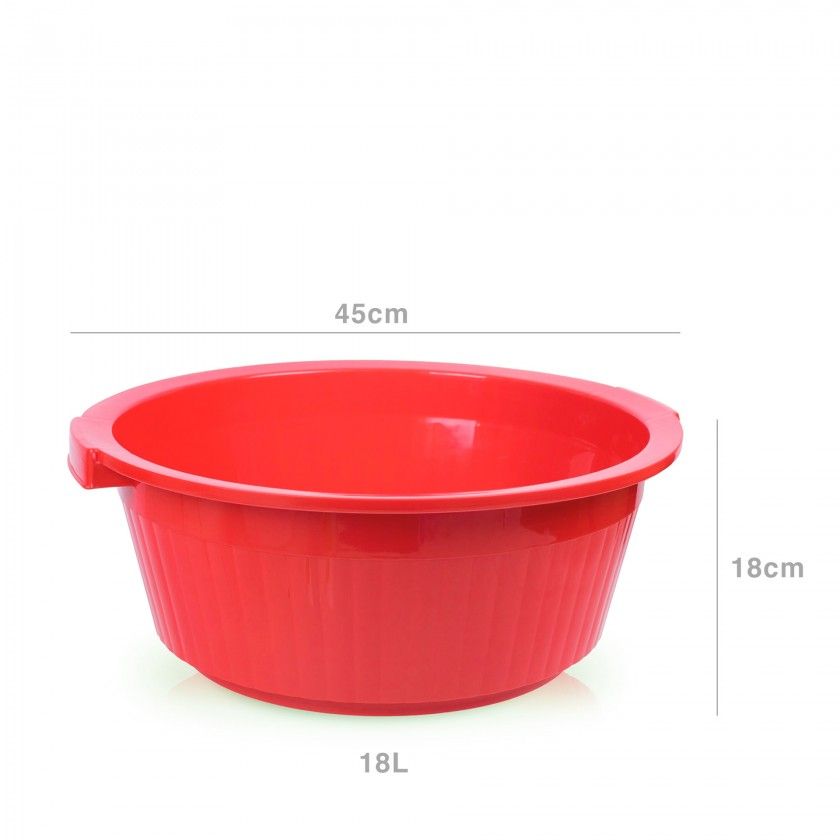 Bacia Plástica Redonda Vermelho 18l 45X18cm Bacia Plástica Redonda Vermelho 18l 45X18cm