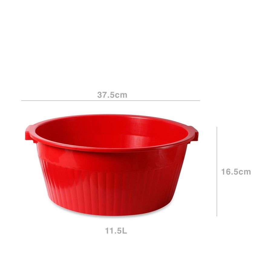 Bacia Plástica Redonda Vermelho 11.5l 37.5X16.5cm Bacia Plástica Redonda Vermelho 11.5l 37.5X16.5cm