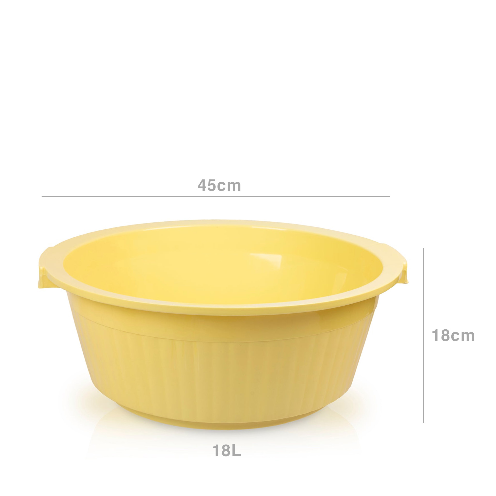 Bacia Plástica Redonda Amarelo 18l 45X18cm