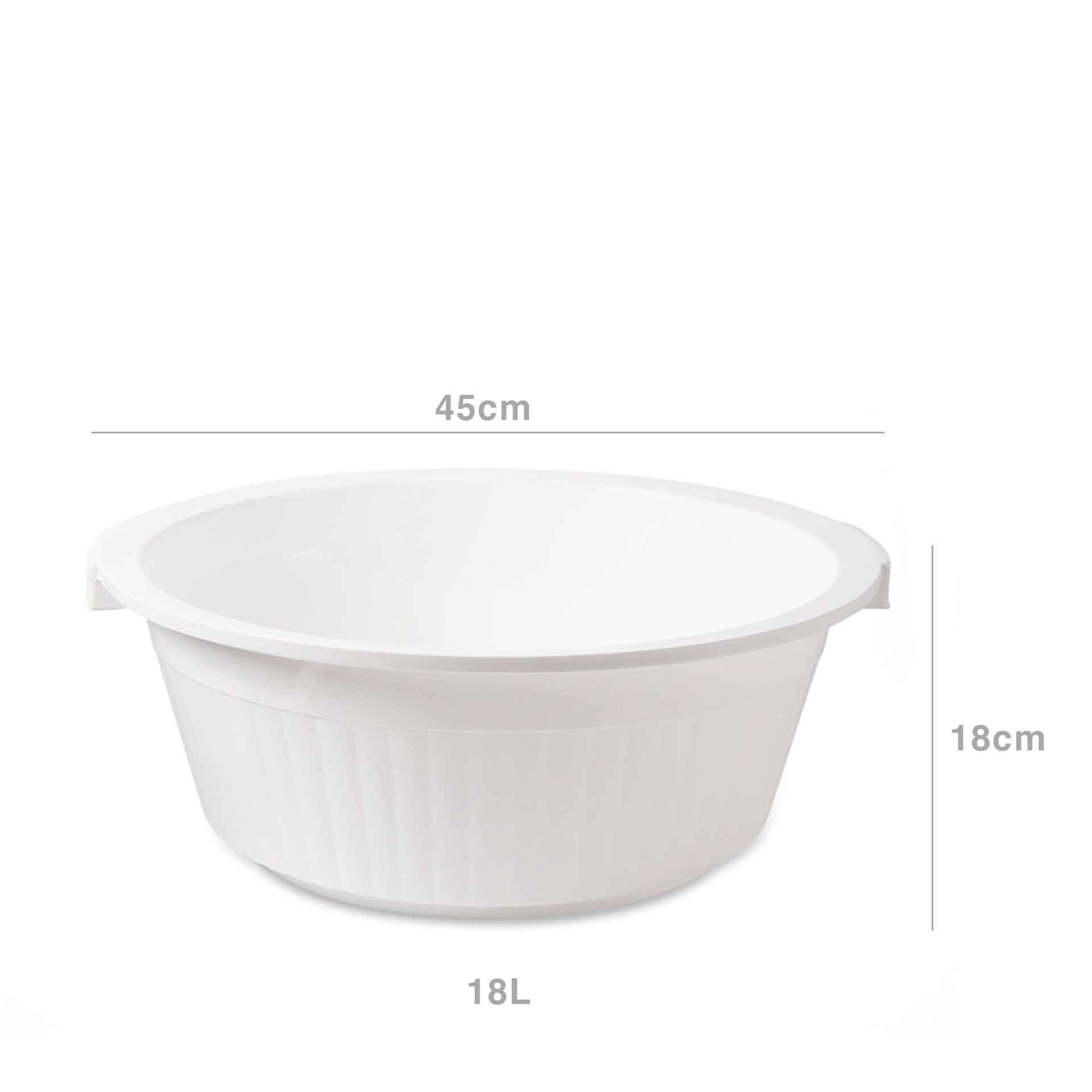 Bacia Plástica Redonda Branco 18l 45X18cm