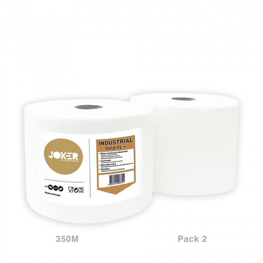 Rolo Papel Multiusos Industrial Gold XL Joker 350m Pack 2