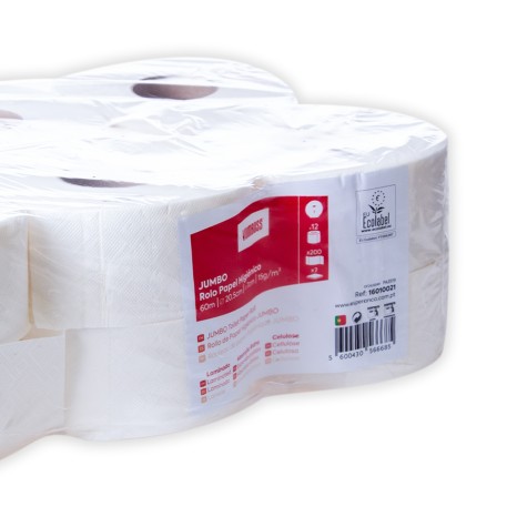 Rolo Papel Higiénico Jumbo 60m 200 Serviços Pack 12 - Image product