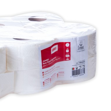 Rolo Papel Higiénico Jumbo 60m 200 Serviços Pack 12