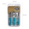 Talheres + Tabuleiro Turquesa 19.5X32.5X4.5cm Pack 25 Talheres + Tabuleiro Turquesa 19.5X32.5X4.5cm Pack 25
