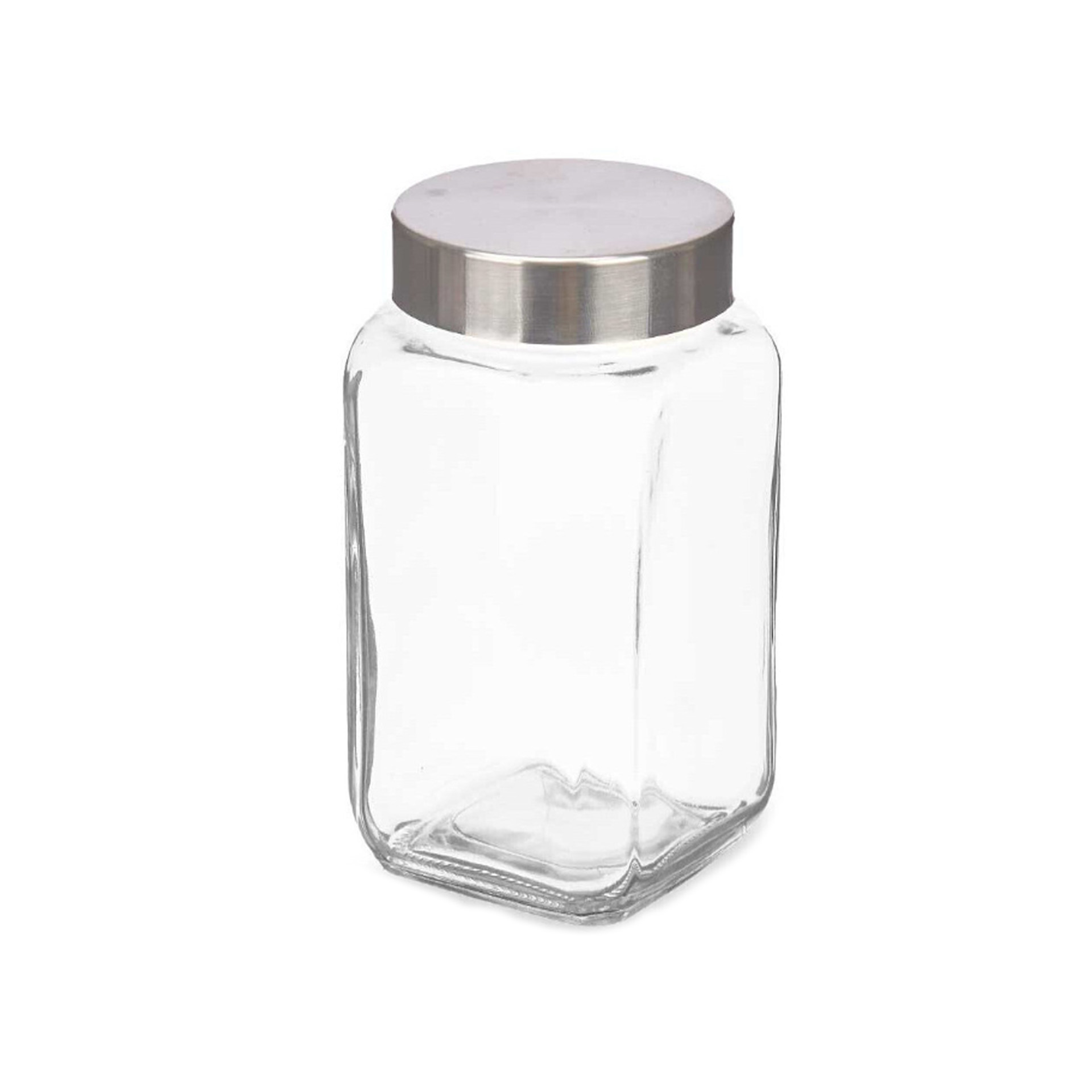 Frasco Vidro Tampa Metal 1000ml 9X9X18cm