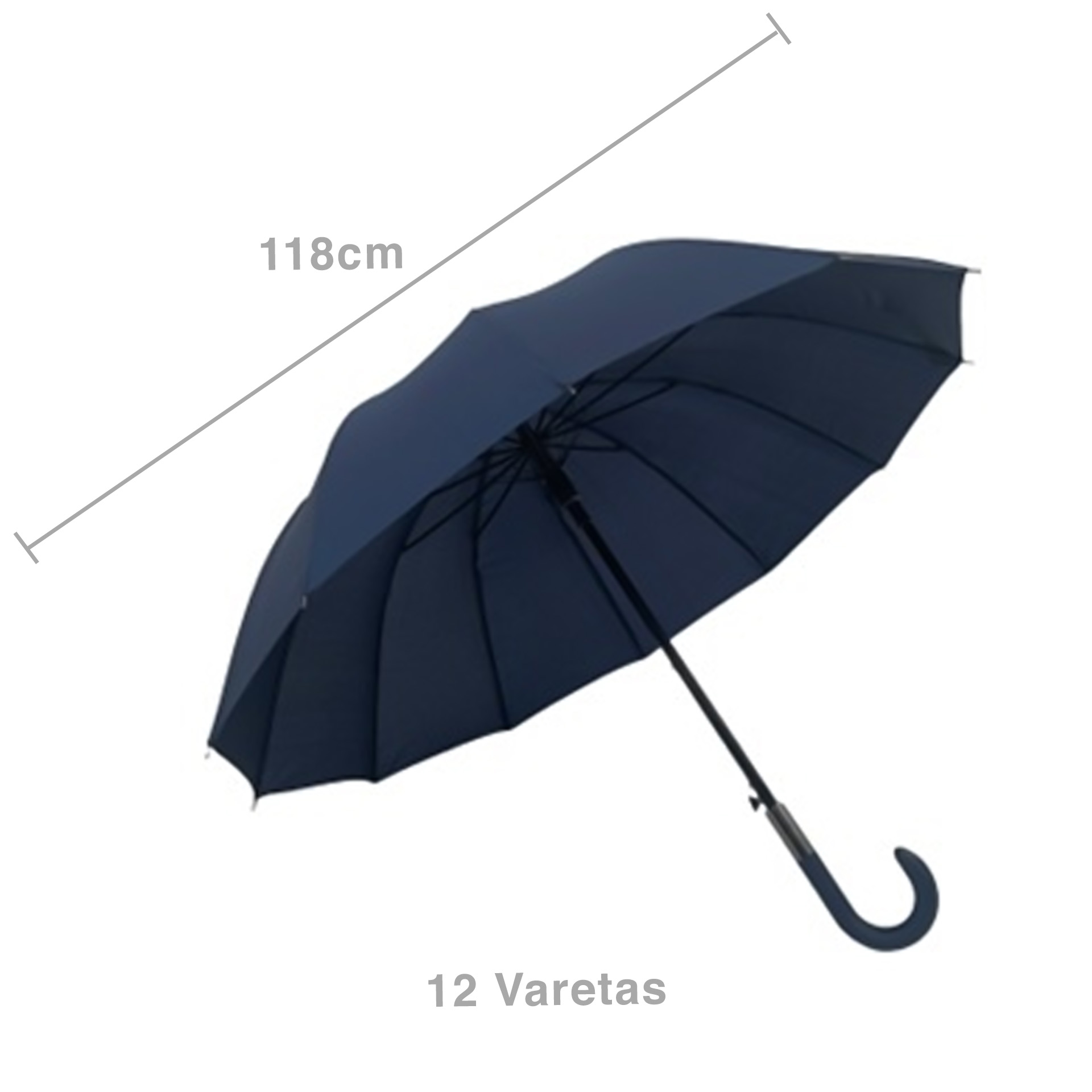 Guarda-Chuva Huron Cor Sólida 12 Varetas 118cm