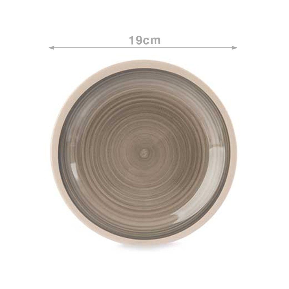 Prato Gr�s Sobremesa Cinzento 19cm Pack 6