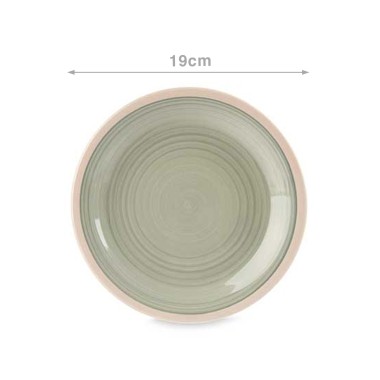 Prato Gr�s Sobremesa Verde 19cm Pack 6
