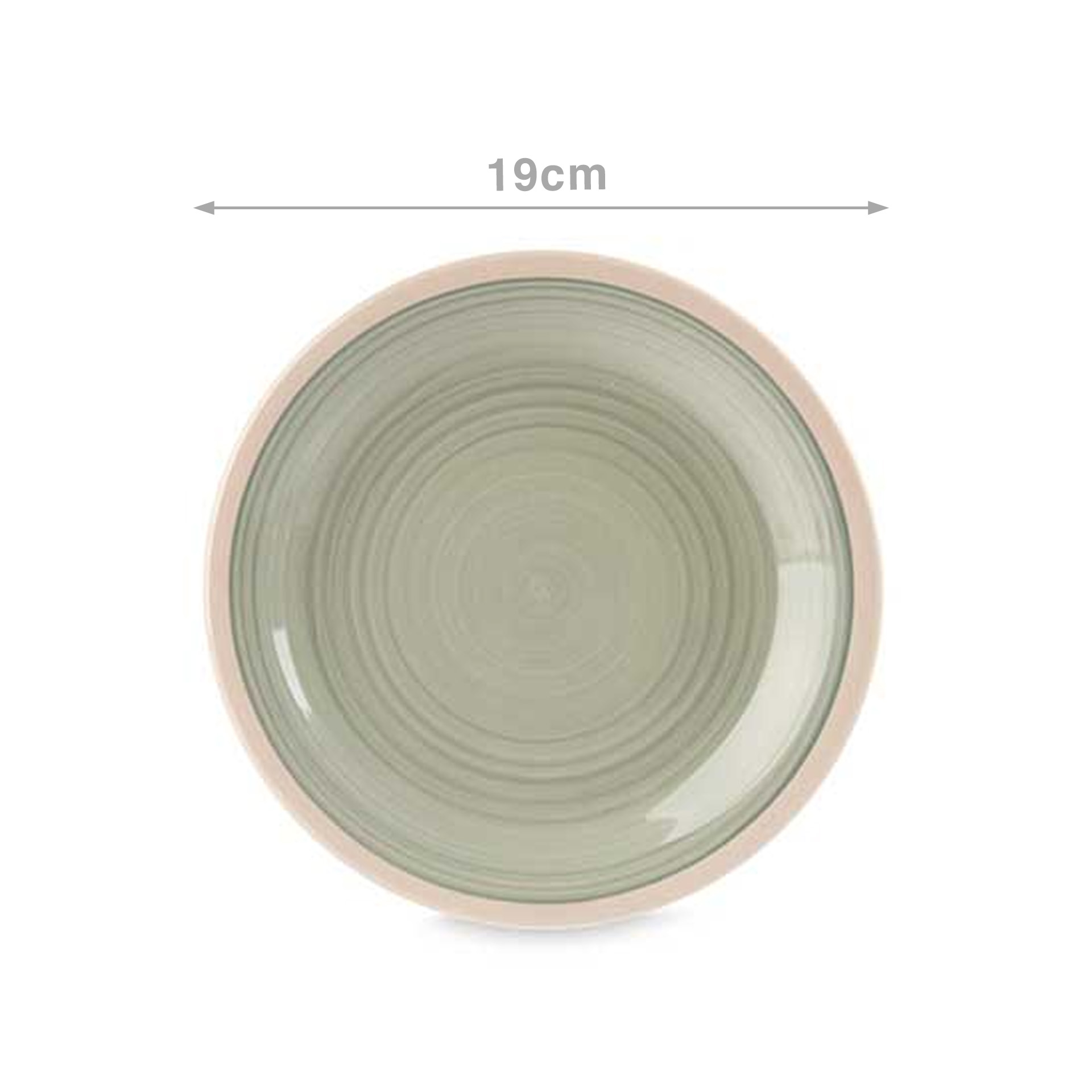 Prato Grés Sobremesa Verde 19cm Pack 6
