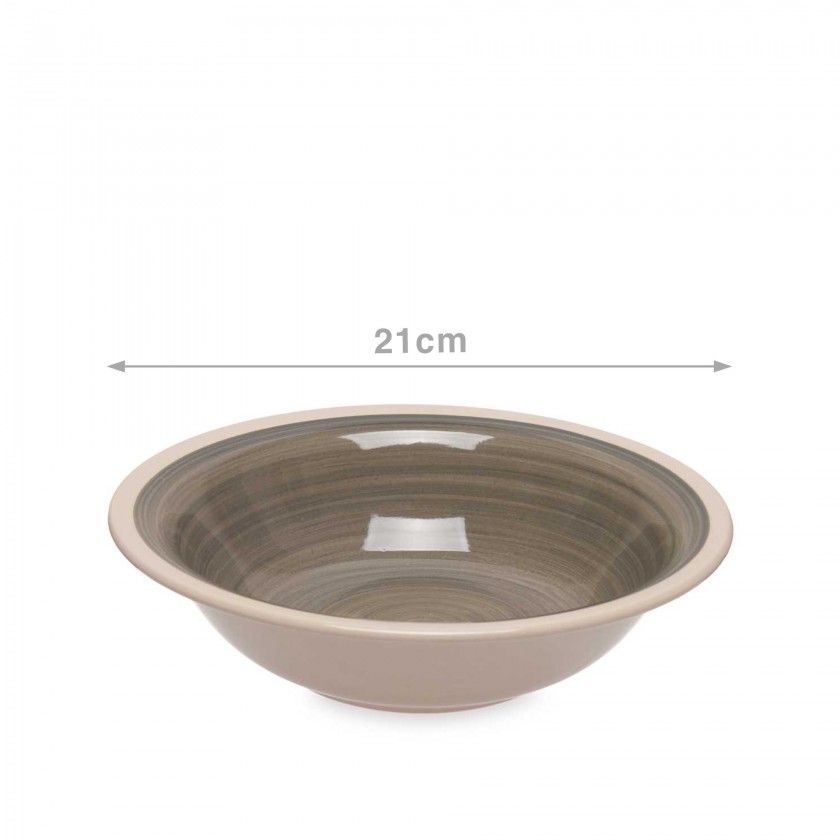 Prato Gr�s Sopa Cinzento 21cm Pack 6