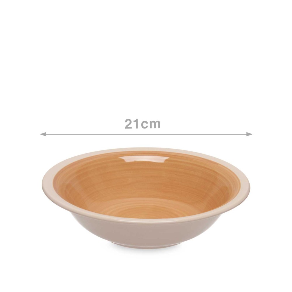 Prato Grés Sopa Bege 21cm Pack 6