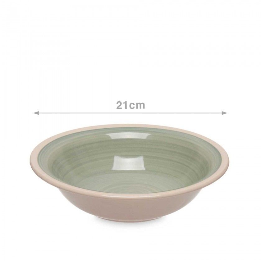 Prato Gr�s Sopa Verde 21cm Pack 6