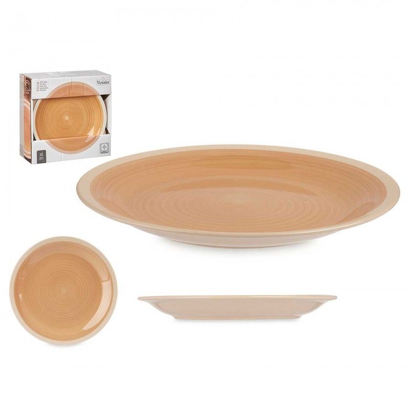 Prato Grés Raso Bege 26.5cm Pack 6 Prato Grés Raso Bege 26.5cm Pack 6