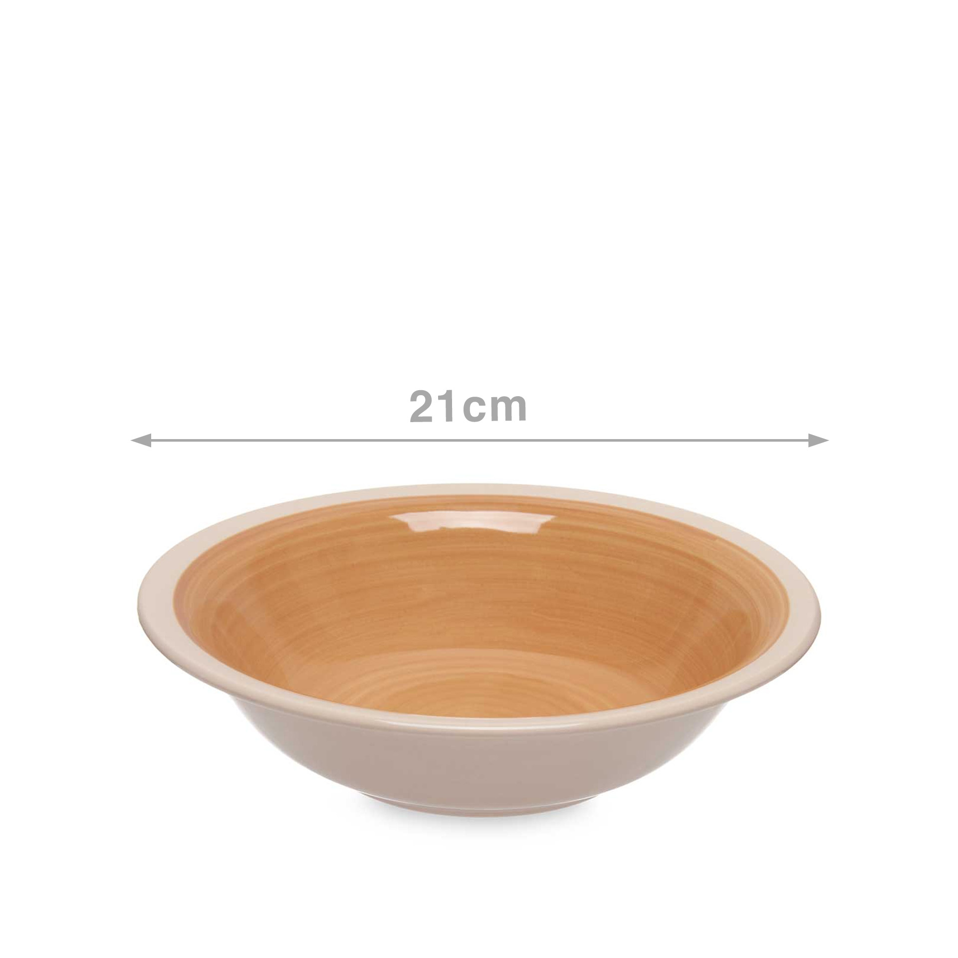 Prato Grés Sopa Bege 21cm Pack 6