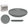 Prato Grs Sobremesa Cinzento Escuro 20cm Pack 6