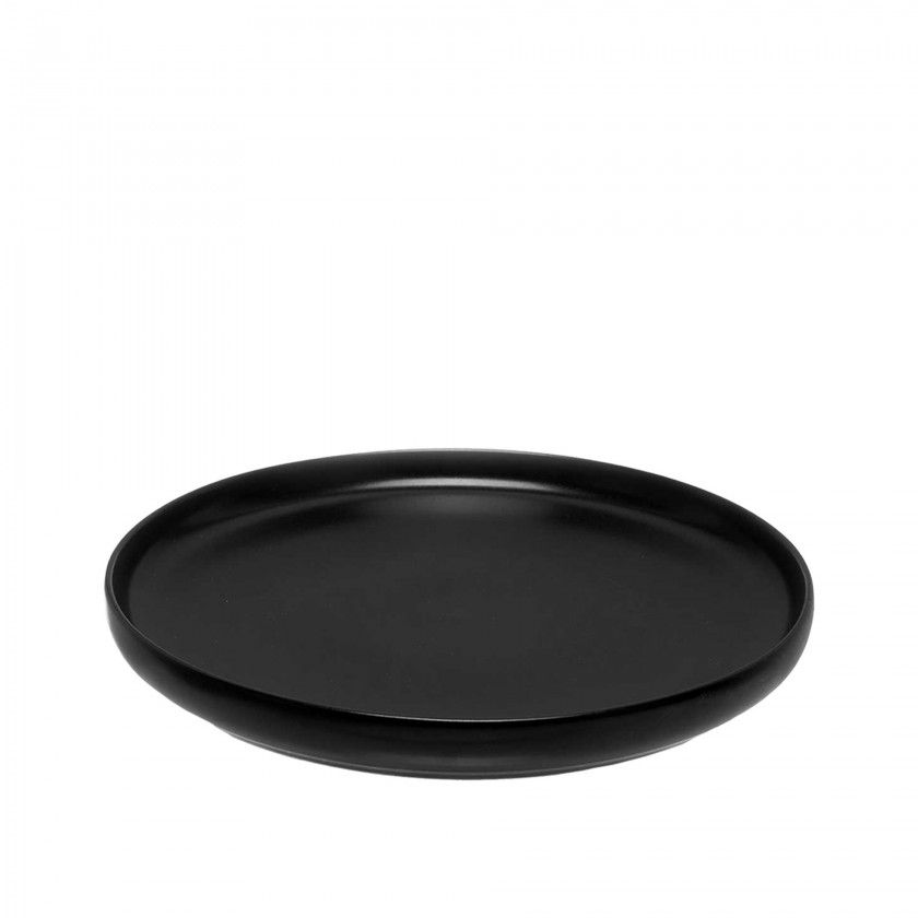 Prato Grs Raso Preto 26.5cm Pack 6