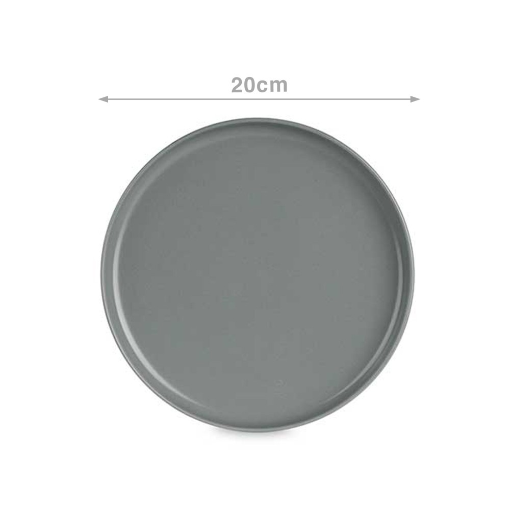 Prato Grés Sobremesa Cinzento Escuro 20cm Pack 6