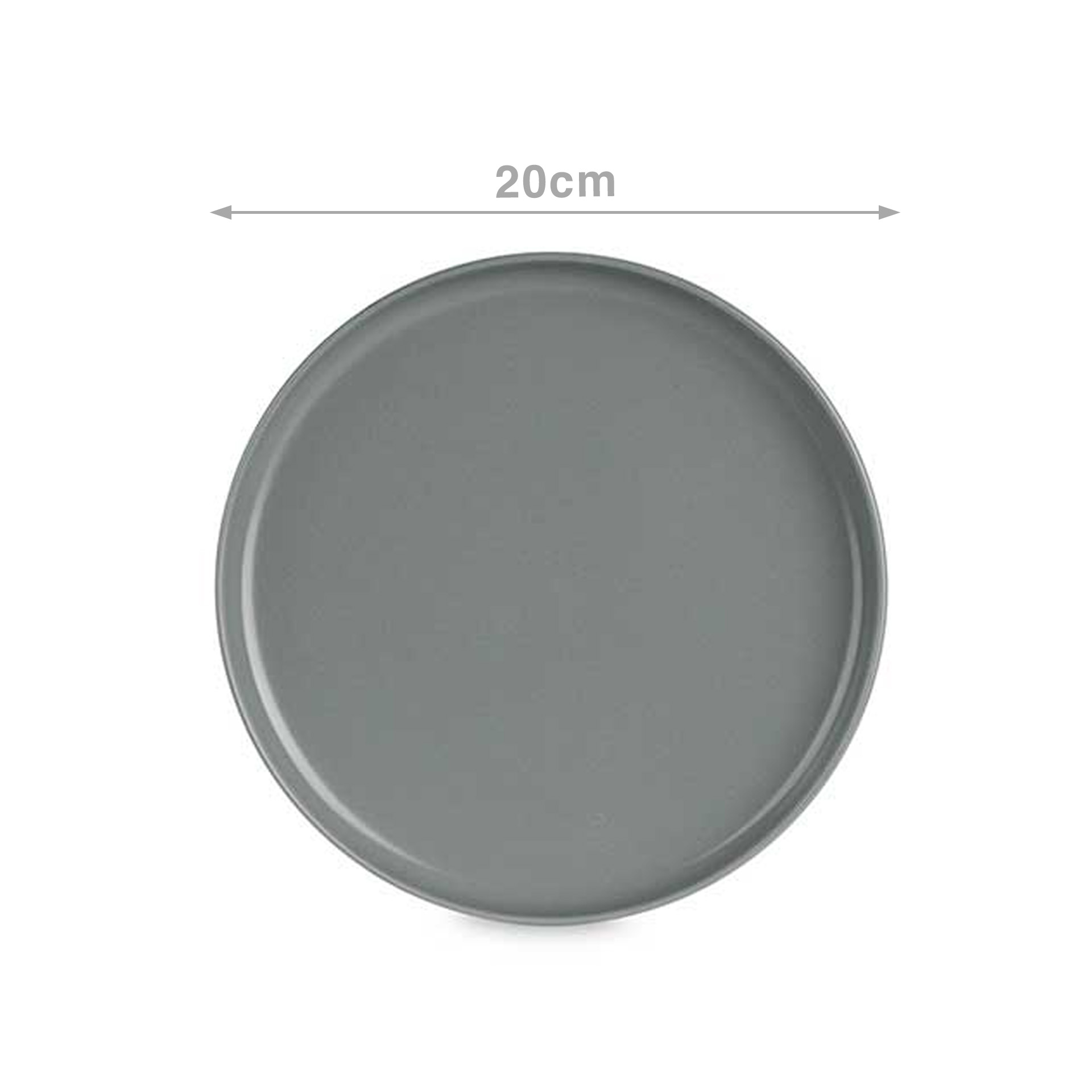 Prato Grés Sobremesa Cinzento Escuro 20cm Pack 6