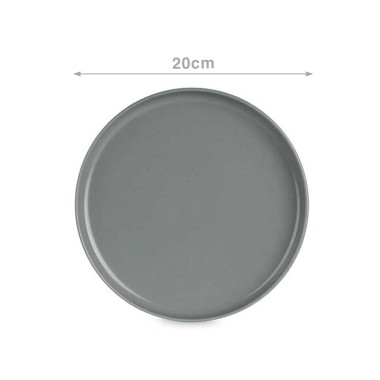 Prato Grés Sobremesa Cinzento Escuro 20cm Pack 6