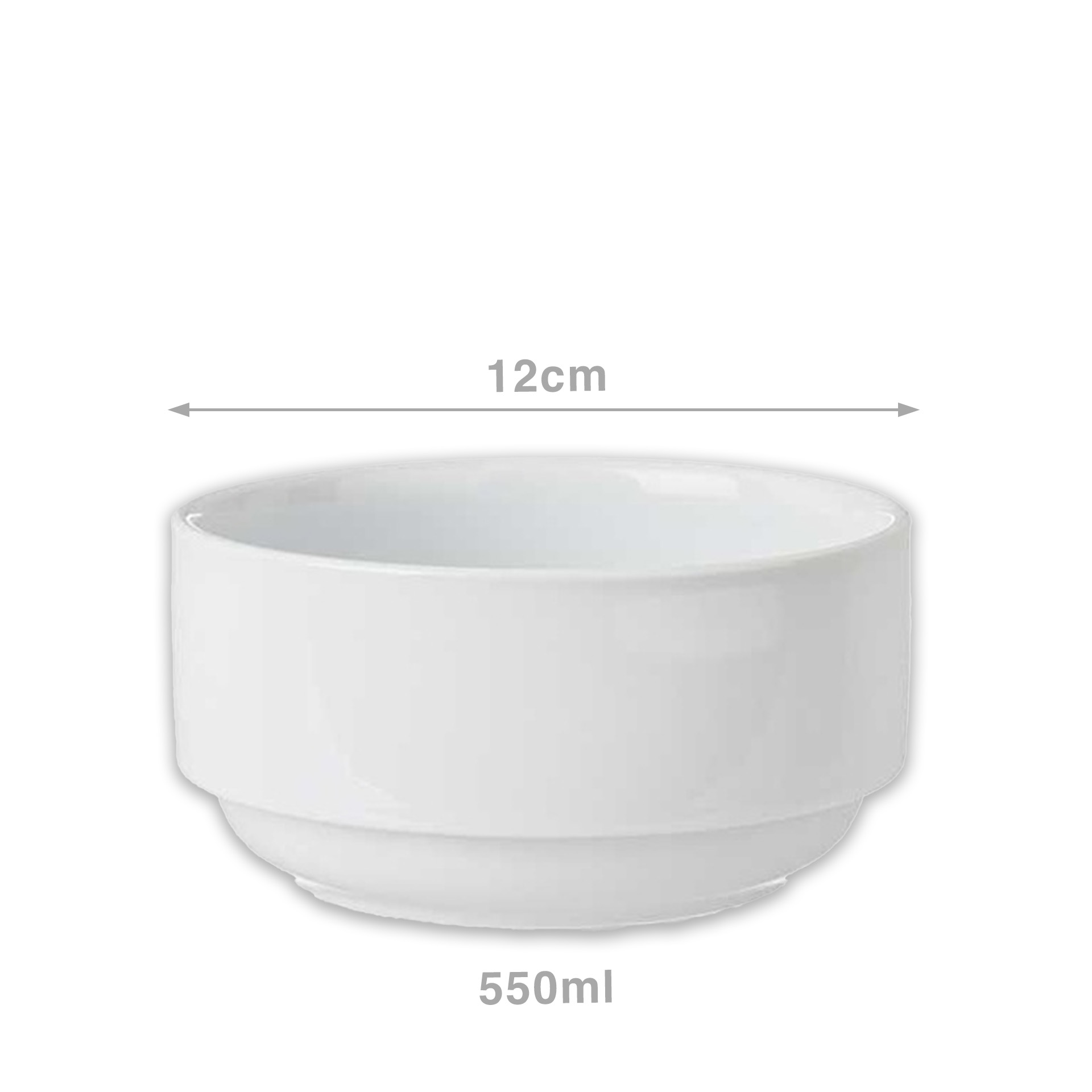 Taça Porcelana Empilhável 550ml 12cm