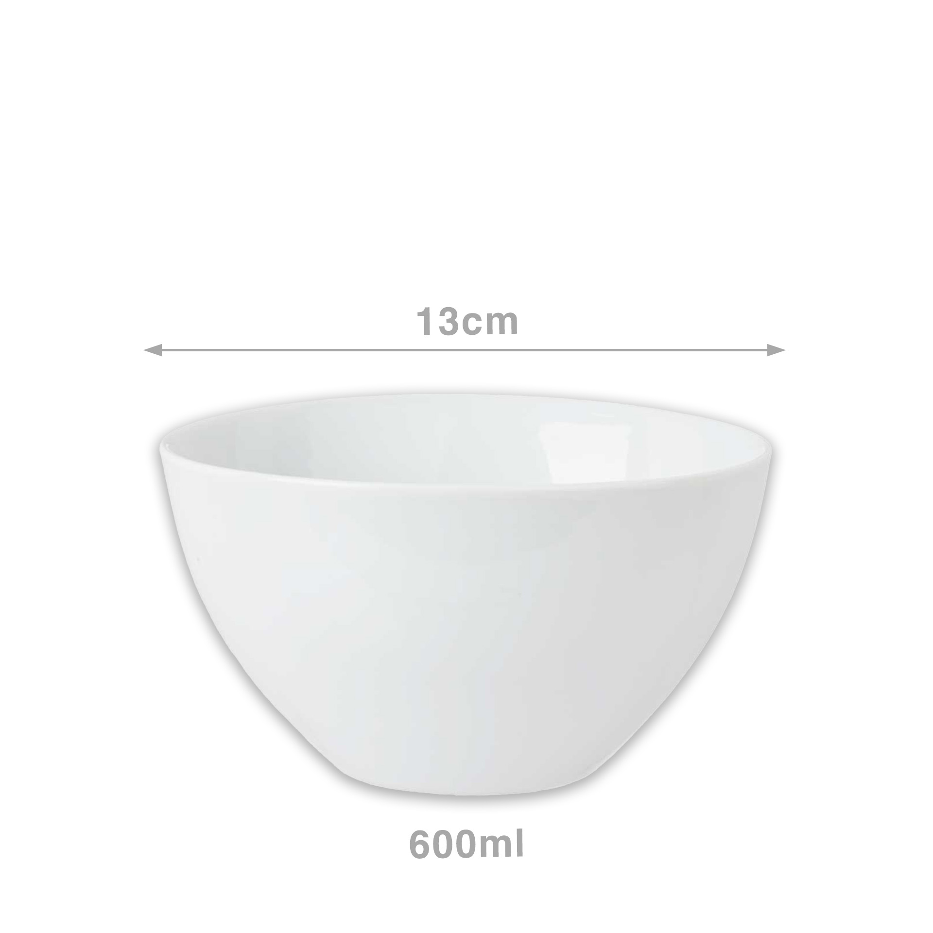 Taça Porcelana Branca 600ml 13X7.5cm