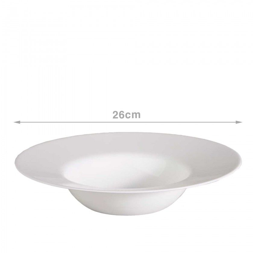 Prato Pasta Vidro Opaco 26cm Pack 6