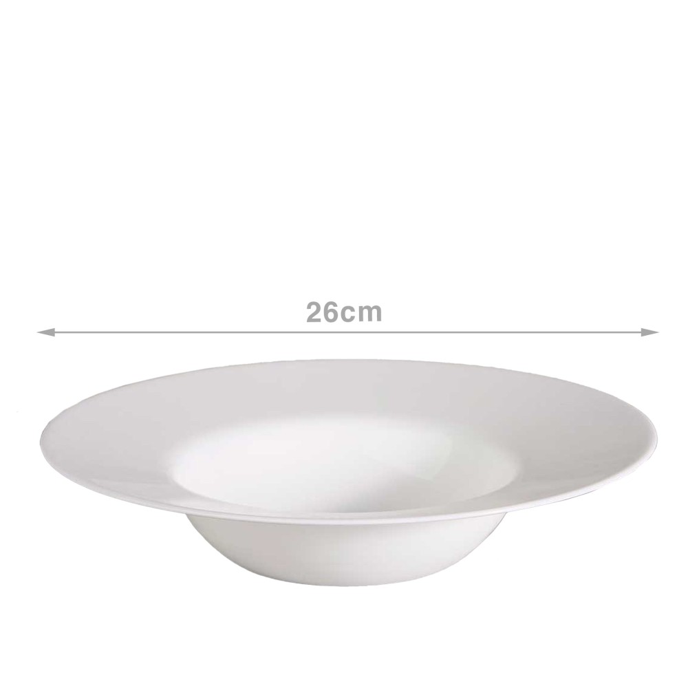 Prato Pasta Vidro Opaco 26cm Pack 6