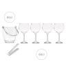 Balde Gelo Vidro 800ml + 4 Copos Gin 600ml 10.5X7.5X20cm