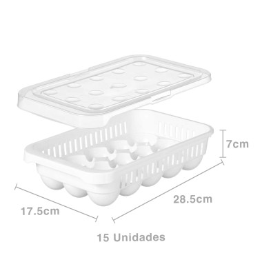Caixa Porta Ovos 15 Unidades 28.5X17.5X7cm