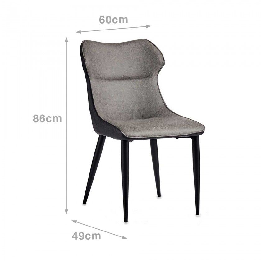 Poltrona Polipele Cinzento 60X49X86cm Poltrona Polipele Cinzento 60X49X86cm