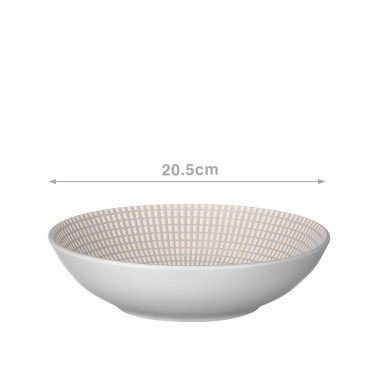 Prato Gravado Sopa Redondo Cinzento 20.5X5.4cm Pack 6