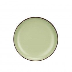 Prato Cermica Sobremesa Redondo Verde 20cm Pack 6