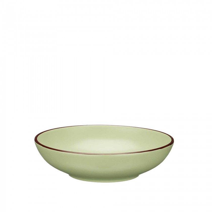Prato Cermica Sopa Redondo Verde 20cm Pack 6
