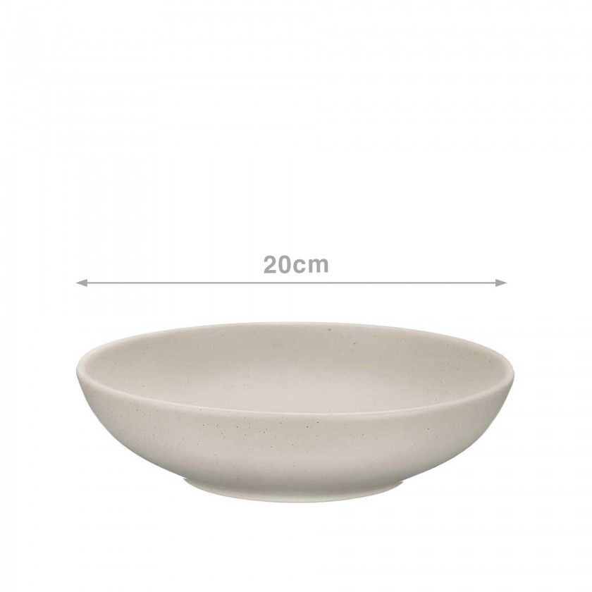 Prato Cermica Sopa Redondo Cinzento Claro 20cm Pack 6