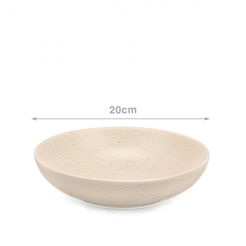 Prato Cermica Sopa Redondo Creme 20cm Pack 6