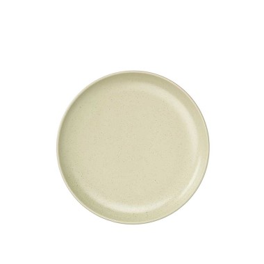 Prato Cerâmica Sobremesa Redondo Verde Claro 20cm Pack 6