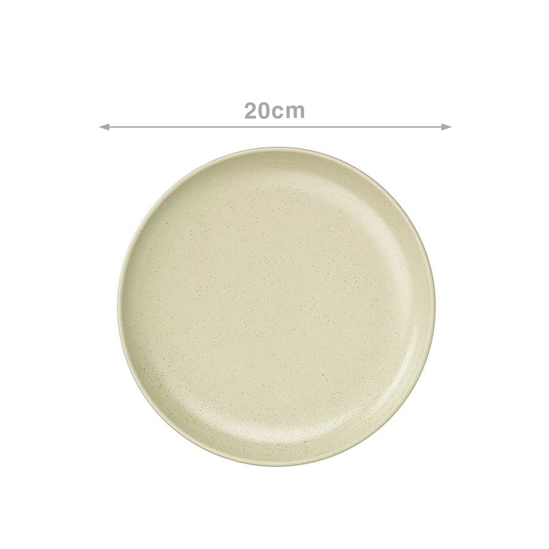 Prato Cerâmica Sobremesa Redondo Verde Claro 20cm Pack 6